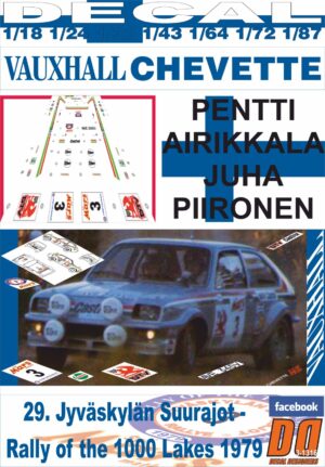 DECAL VAUXHALL CHEVETTE 2300 HS P.AIRIKKALA 1000 LAKES R. 1979 DnF (01)