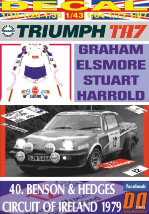 DECAL TRIUMPH TR7 V8 G.ELSMORE C.OF IRELAND 1979 DnF (01)