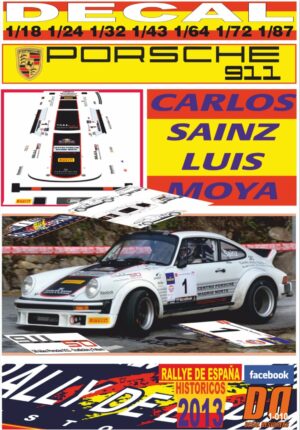 DECAL PORSCHE 911 RS CARLOS SAINZ R. ESPAÑA HISTORICOS 2013 WINNER (01)