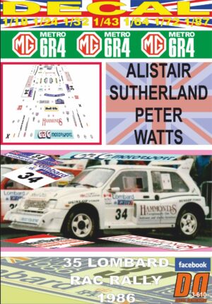 DECAL MG METRO 6R4 A.SUTHERLAND RAC R. 1986 DnF (01)