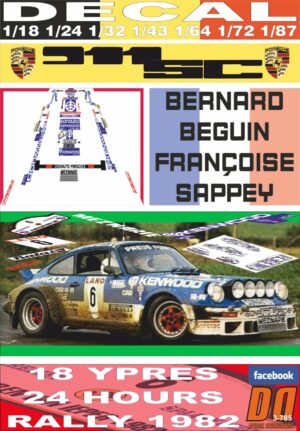 DECAL PORSCHE 911 SC "KENWOOD" B.BEGUIN YPRES R. 1982 DnF (01)