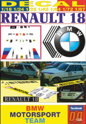 DECAL RENAULT 18 BREAK BMW MOTORSPORT TEAM MOTUL BERNARD BEGUIN (01)