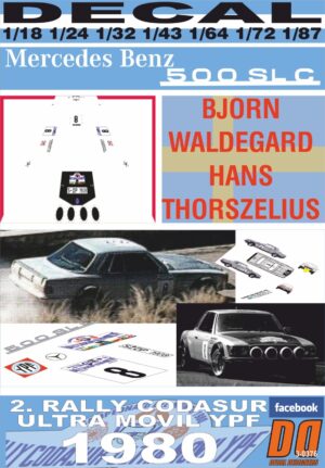 DECAL MERCEDES BENZ 500 SLC B.WALDEGARD R.CODASUR 1980 DnF (01)