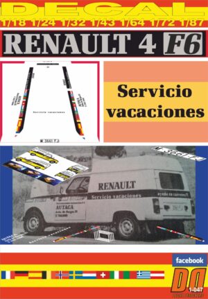 DECAL RENAULT 4 F6 SERVICIO VACACIONES 1983 (01)