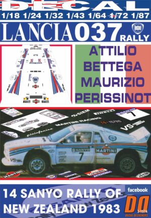 DECAL LANCIA 037 RALLY A.BETTEGA R.OF NEW ZEALAND 1983 3rd (01)