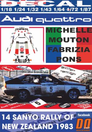 DECAL AUDI QUATTRO A2 M.MOUTON R.OF NEW ZEALAND 1983 DnF (01)