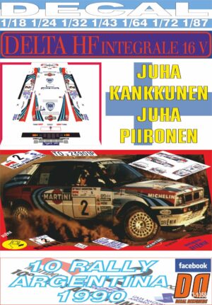 DECAL LANCIA DELTA INTEGRALE 16V J.KANKKUNEN R.ARGENTINA 1990 DnF (01)