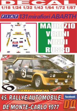 DECAL FIAT 131 ABARTH M. VERINI R.MONTECARLO 1977 DnF (01)