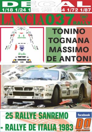 DECAL LANCIA 037 RALLY A.TOGNANA R. SANREMO 1983 DnF (01)