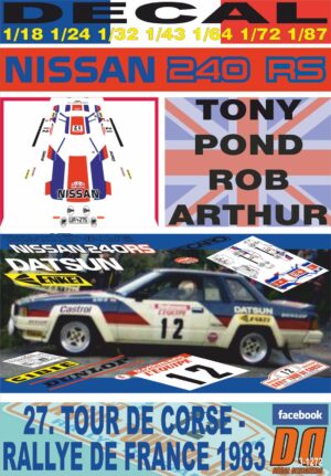 DECAL NISSAN 240 RS T.POND TOUR DE CORSE 1983 6th (01)