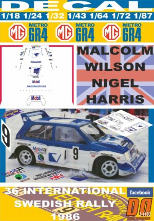 DECAL MG METRO 6R4 M.WILSON SWEDISH R. 1986 DnF (01)