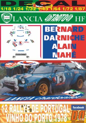 DECAL LANCIA STRATOS HF B.DARNICHE R. PORTUGAL 1978 DnF (01)