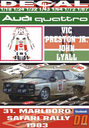 DECAL AUDI QUATTRO A1 V.PRESTON JR. SAFARI R. 1983 DnF (01)