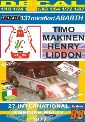 DECAL FIAT 131 ABARTH T.MAKINEN SWEDISH R. 1977 DnF (01)