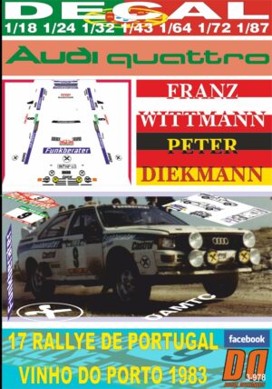 DECAL AUDI QUATTRO A1 F.WITTMANN R. DE PORTUGAL 1983 7th (01)