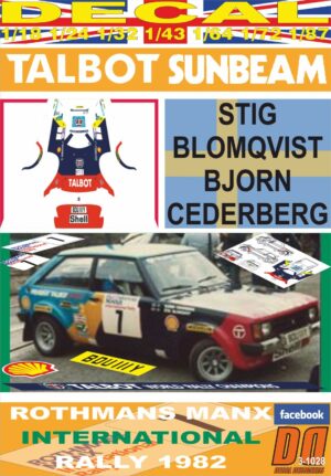 DECAL TALBOT SUNBEAM LOTUS S.BLOMQVIST MANX R. 1982 DnF (01)