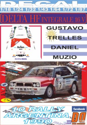 DECAL LANCIA DELTA INTEGRALE 16V G.TRELLES R.ARGENTINA 1990 DnF