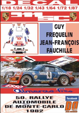 DECAL PORSCHE 911 SC G.FREQUELIN R. MONTECARLO 1982 4th (01)