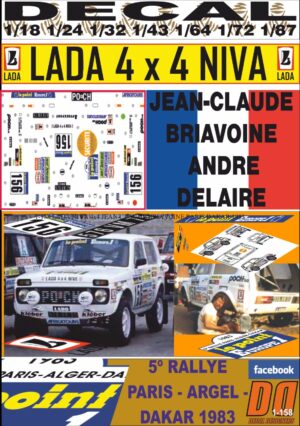 DECAL LADA NIVA 4x4 JEAN-CLAUDE BRIAVOINE PARIS DAKAR 1983 (01)