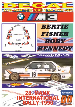 DECAL BMW M3 B.FISHER MANX INTERNATIONAL R. 1990 2nd (01)