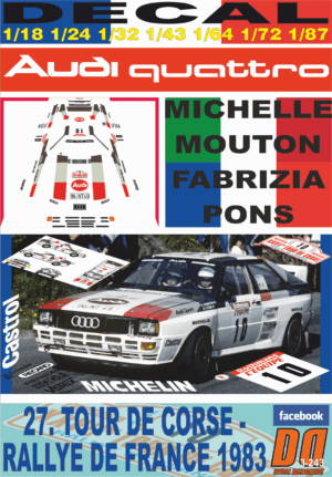 DECAL AUDI QUATTRO MICHELE MOUTON TOUR DE CORSE 1983 DnF (01)