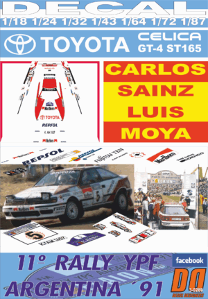 DECAL TOYOTA CELICA GT4 C.SAINZ R.ARGENTINA 1991 WINNER