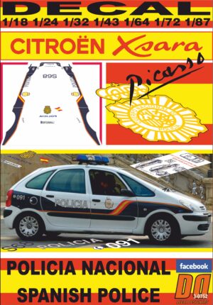 DECAL CITROEN XSARA PICASSO 2008 POLICIA NACIONAL / SPANISH POLICE