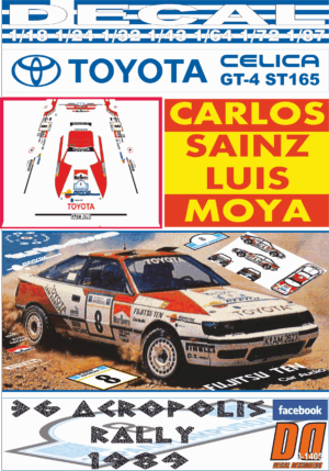 DECAL TOYOTA CELICA GT-4 ST165 C.SAINZ ACROPOLIS R. 1989 DnF