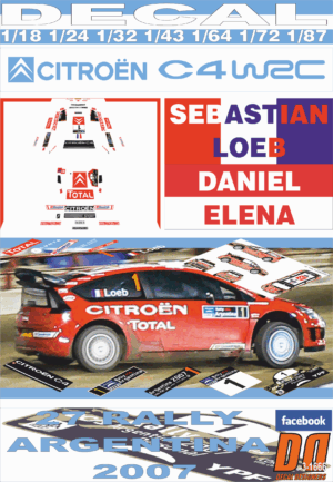 DECAL CITROEN C4 WRC S.LOEB R.ARGENTINA 2007 WINNER