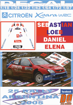 DECAL CITROEN XSARA WRC S. LOEB R. ARGENTINA 2005 WINNER