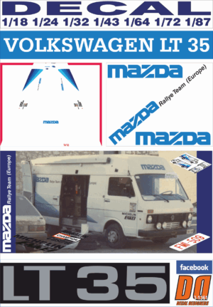 DECAL VOLKSWAGEN LT 35 MAZDA RALLYE TEAM EUROPA