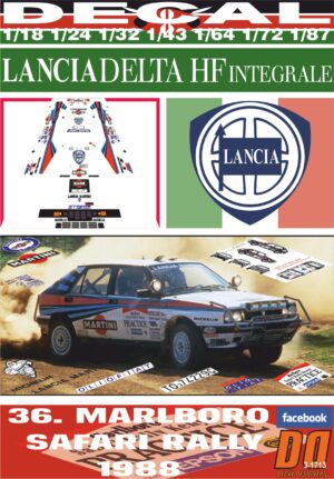 DECAL LANCIA DELTA INTEGRALE PRACTICE SAFARI R. 1988