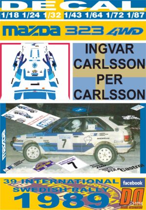 DECAL MAZDA 323 4WD I. CARLSSON SWEDISH R. 1989 WINNER