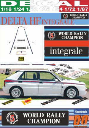 DECAL LANCIA DELTA INTEGRALE EVOLUZIONE MARTINI 5 WORLD RALLY CHAMPION 5
