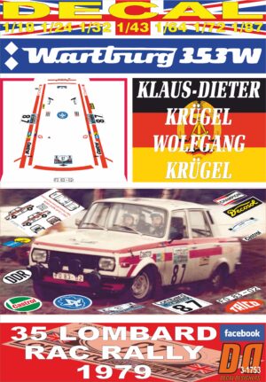 DECAL WARTBURG 353 K-D. KRUGEL RAC R. 1979 DnF